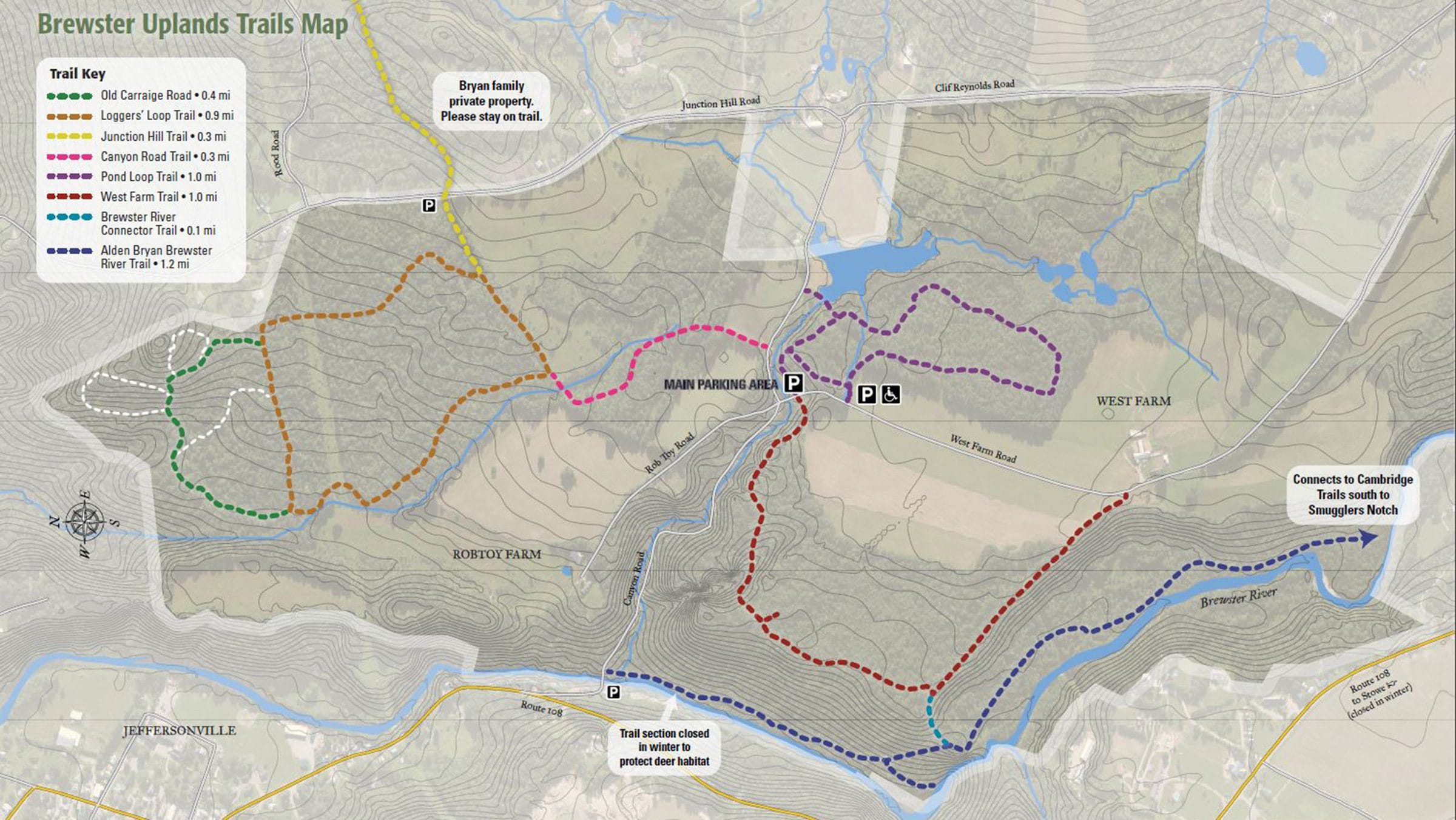 Trail map of Brewster Uplands