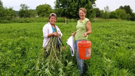 As a leading environmental organization in Vermont, we partner with many others for clean water such as on this farm where two women holding saplings they will plant in a restored wetland