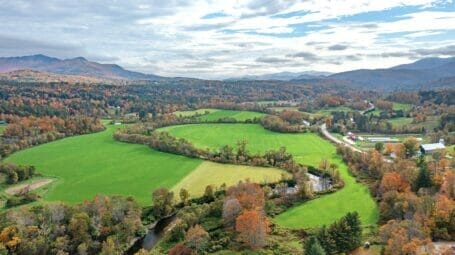 aerial view of mad river valley in central Vermont - as our new project director, you will work in this area